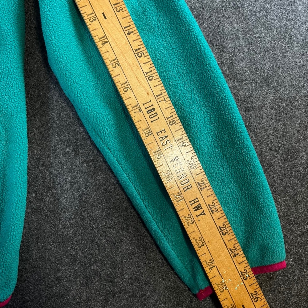 Patagonia Synchilla Fleece Pullover Teal Pink Trim Snap-T Women's Large - Picture 8 of 13